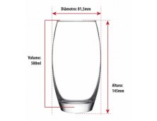 Copo de vidro 500ml - Elegance